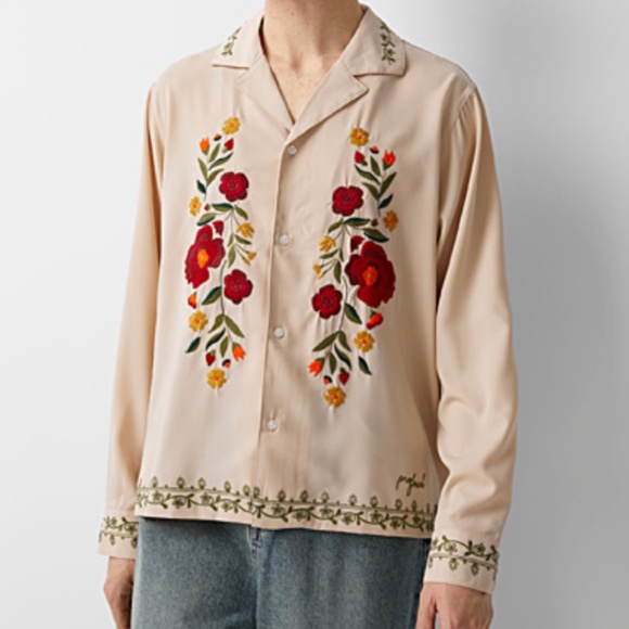 PROFOUND unisex floral embroidered shirt M - Picture 7 of 7